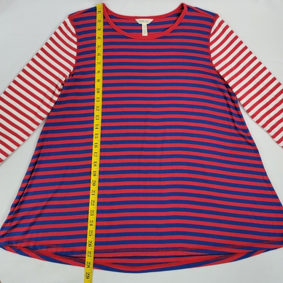 Matilda Jane Catch Some Zs Modal Blend PJ Stripe Shirt Top Sz L - Picture 6 of 12